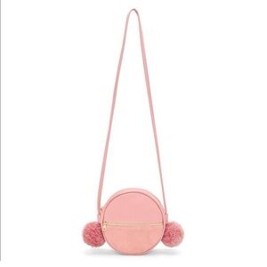 ban.do BFF Sidekick Pink Pom-Pom Round Crossbody Bag w/ Duster Bag